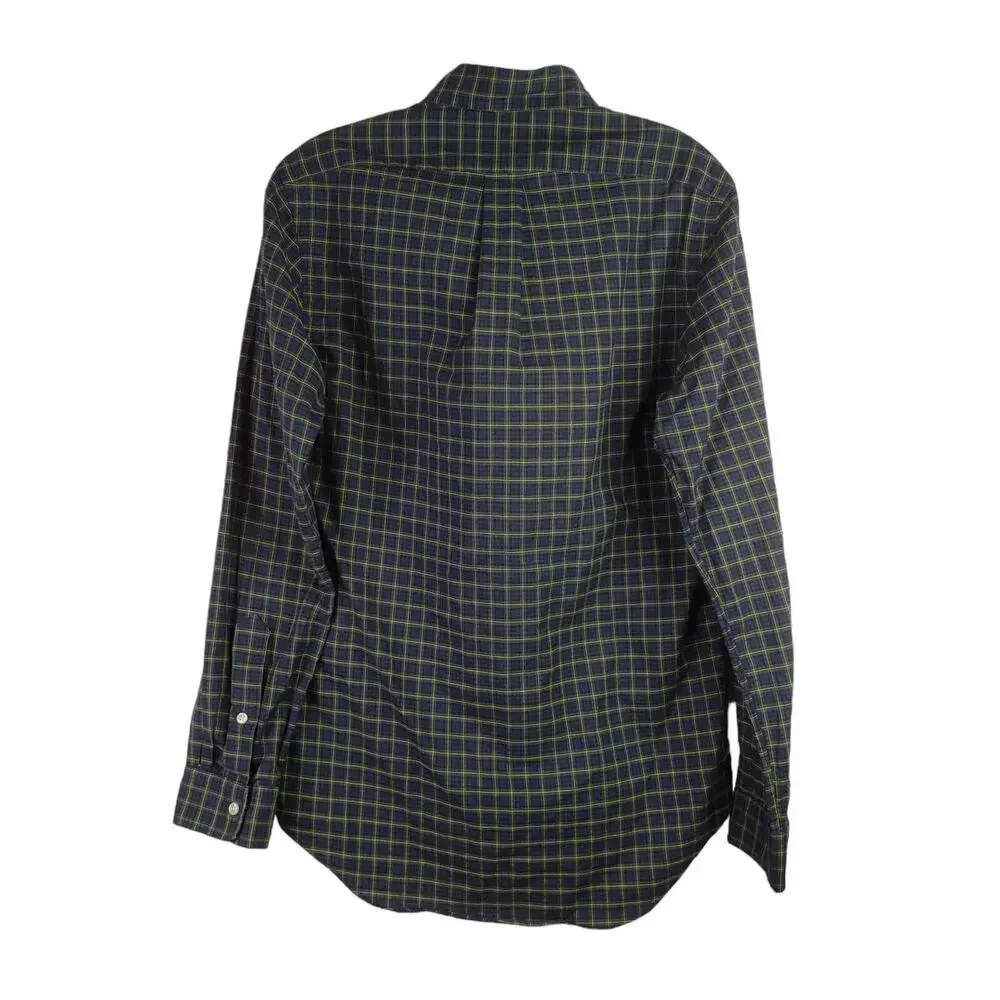 Polo Ralph Lauren Shirt Oxford Men's Small Tartan Blue Plaid LS Button Down